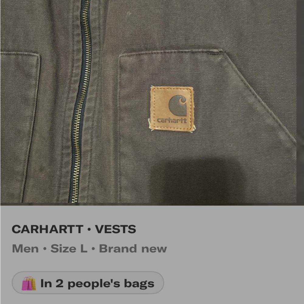 Carhartt Men's V47 DKB XL Brown Outdoor Vest - Picture 5 of 6